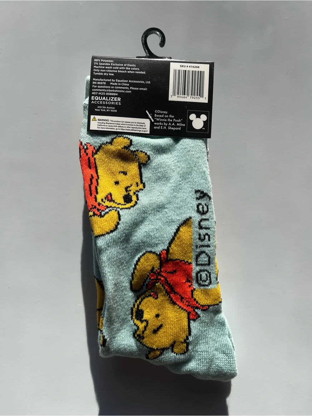 Disney Winnie the Pooh Crew Socks - Size 9-13